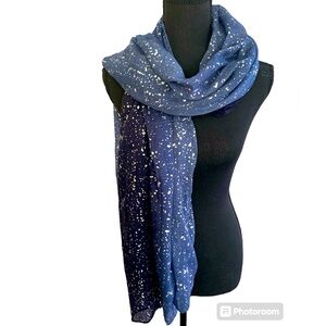 Blue Ombre Sparkle Large Scarf Wrap
